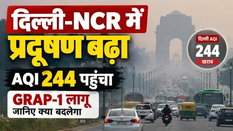 दिल्ली-NCR में प्रदूषण का बढ़ता खतरा: AQI 244 पहुंचा, GRAP-1 लागू होने से बढ़ी सख्ती